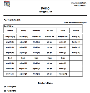 Timetable Generated System